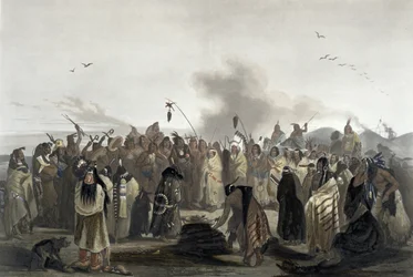 Danza dello scalpo dei Minatarres, tavola 27 dal volume 2 di 